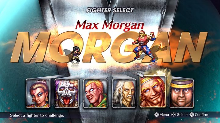 Masarau Takahara's fighting game menu screen