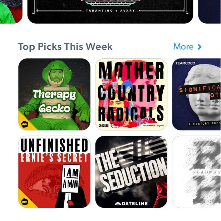 Stitcher app.