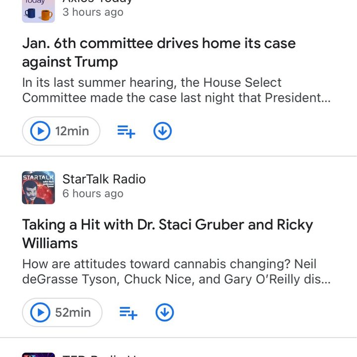 Google Podcasts app.