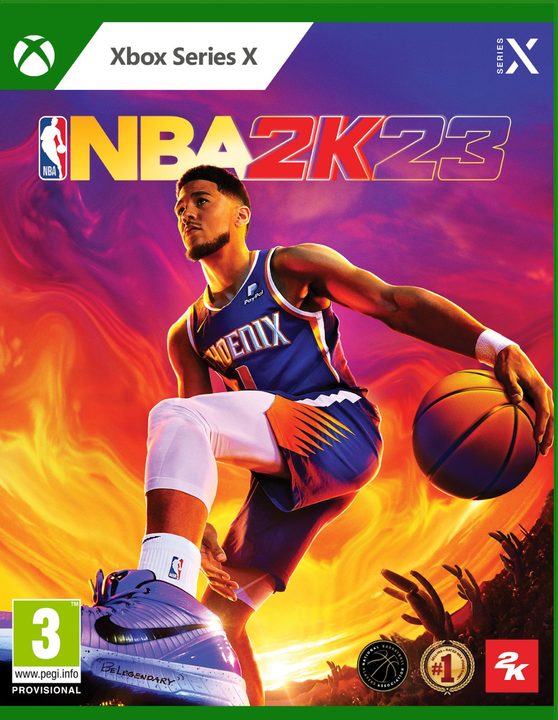 A basketball player dribbling.