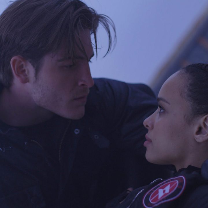Dimitri holds up Rose in a scene from Vampire Academy.