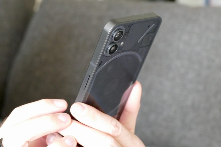 Nothing Phone 1 held in hand.