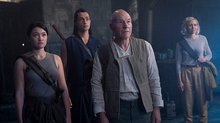 Patrick Stewart and cast in Star Trek: Picard