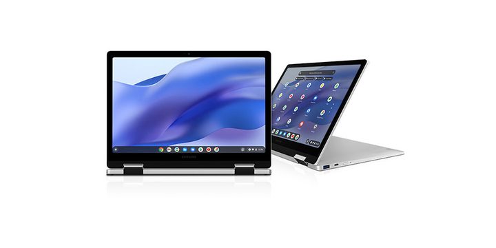 Samsung Galaxy Chromebook 2 360 on a white background.