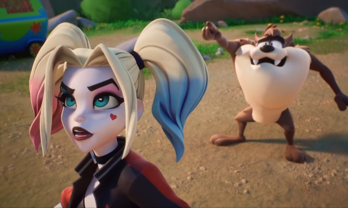 Harley quinn and taz looking afar.