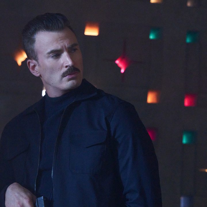 Chris Evans has an unflattering mustache.