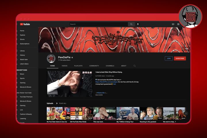 Graphic of PewDiePie Youtube Channel.