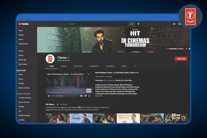 Graphic of the T-Series Youtube Channel.