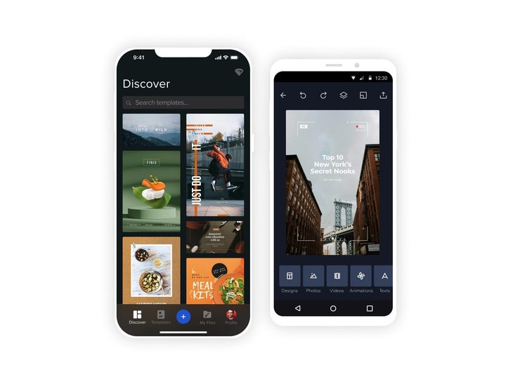 Access over 70 million media assets with the VistaCreate design app.