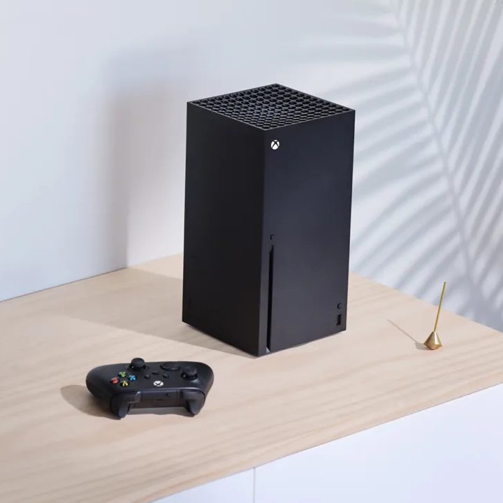 Xbox Series X on a table.