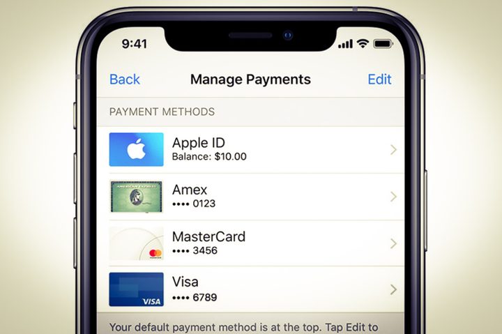 payment options on an iPhone