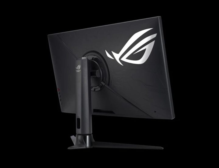 The new Asus 4K HDMI 2.1 monitor against a black background.