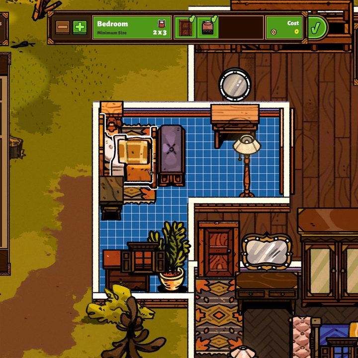 A player decorates a hotel room in Bear & Breakfast.