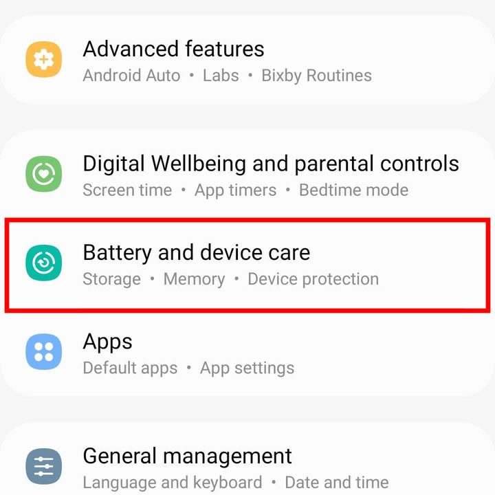 How to find your storage on a Samsung phone.