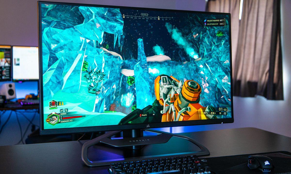 Corsair Xeneon 32 running Deep Rock Galactic.