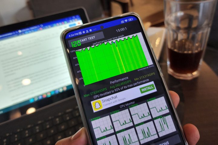 CPU Throttle test on the Poco F4 5G