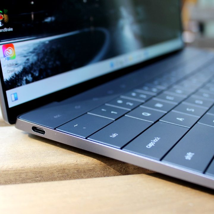 The edge of the Dell XPS 13 Plus' chassis.