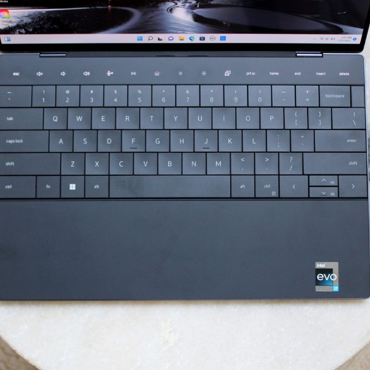 A top down view of the Dell XPS 13 Plus' keyboard.