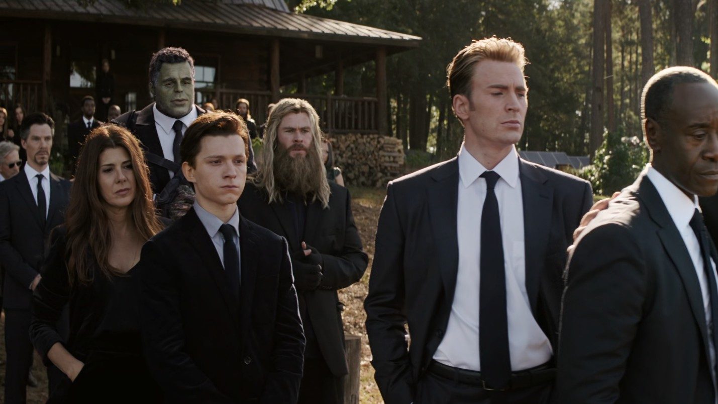 The Avengers attend Tony Stark's funeral in "Avengers: Endgame."