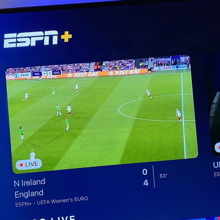 The ESPN Plus main menu.