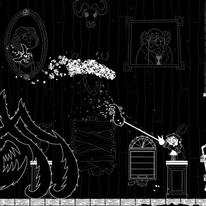 Victoria fights a spider boss in Eyes in the Dark.