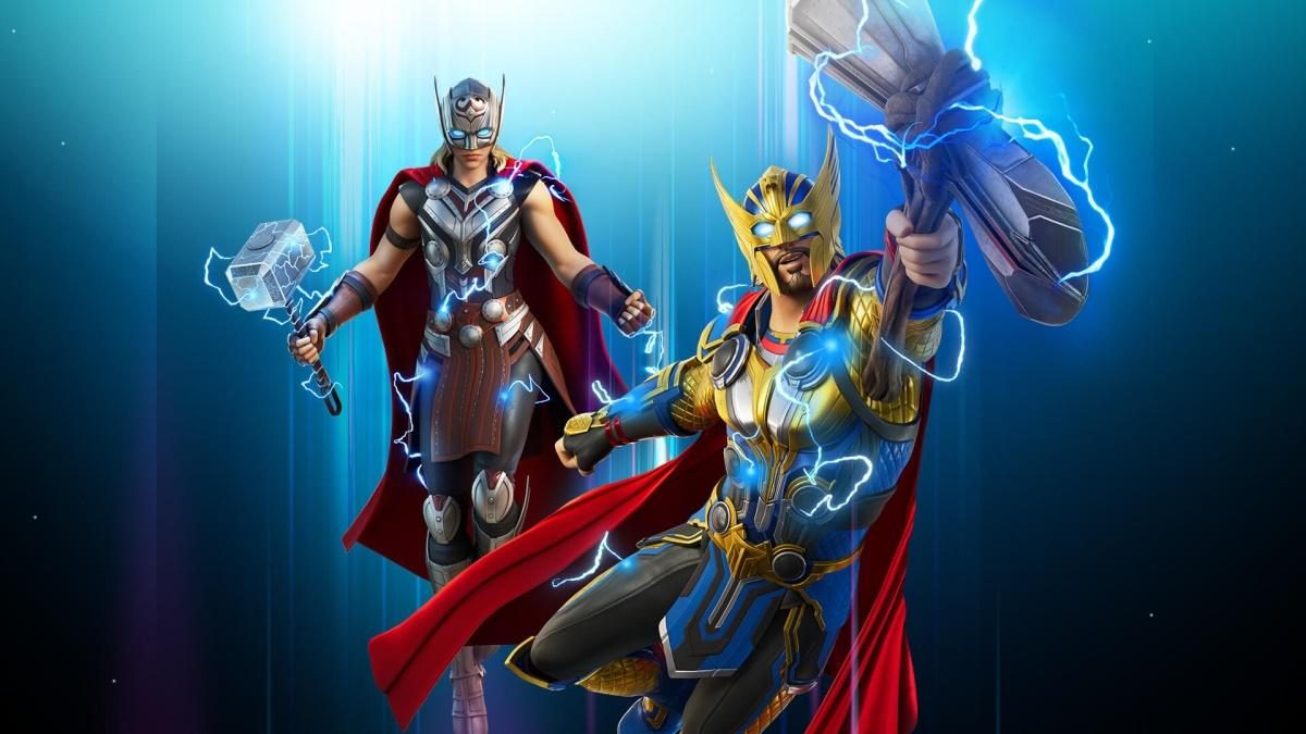 Mighty Thor and Thor Odinson from Thor: Love and Thunder in Fortnite.