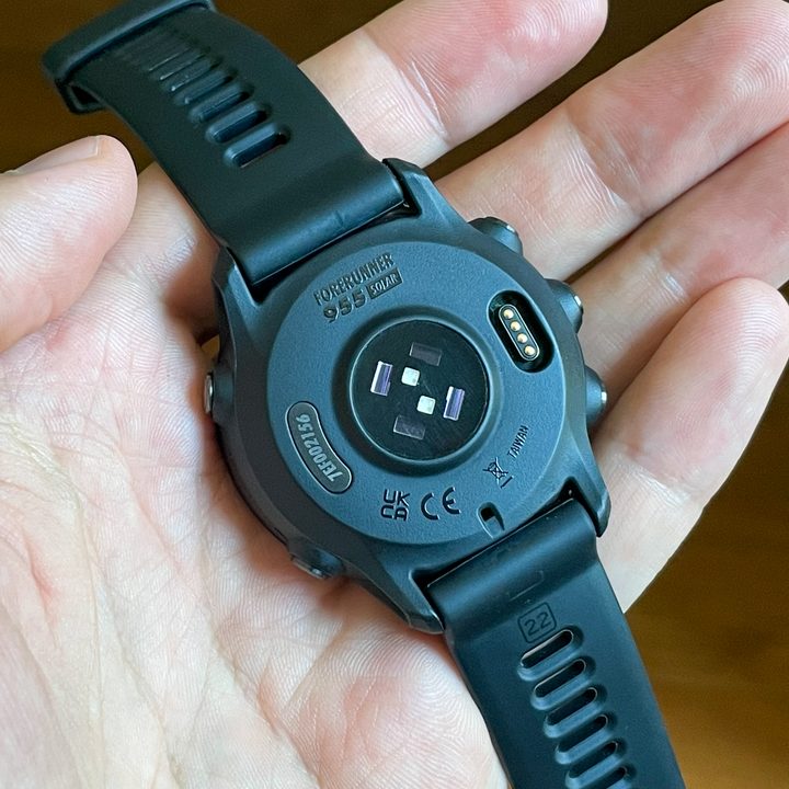 Back of the Garmin Forerunner 955 Solar.