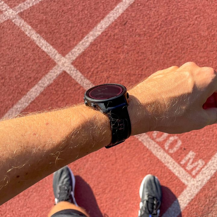 Garmin Forerunner 955 Solar watch on wrist.
