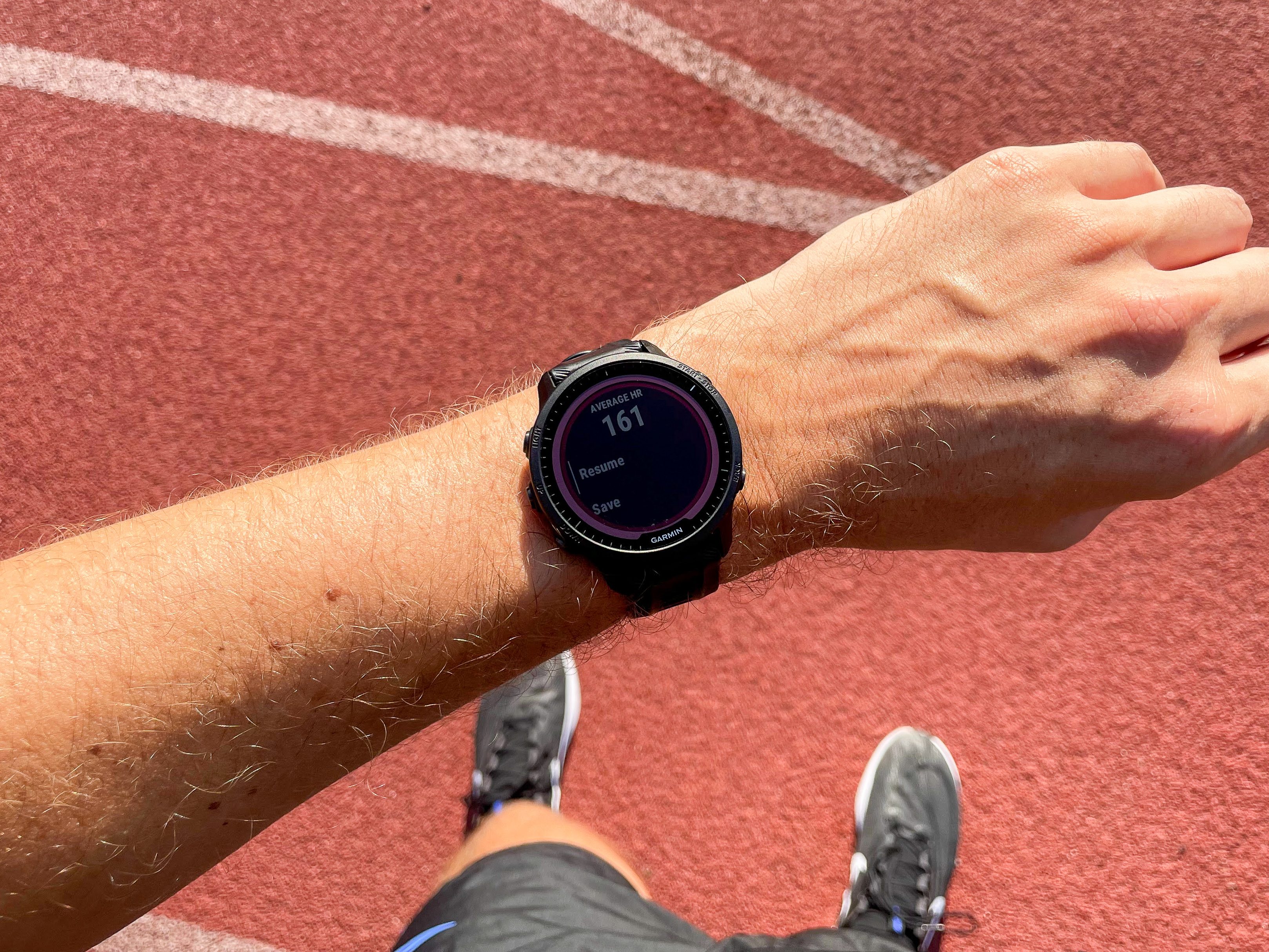Garmin Forerunner 955 Solar on wrist.