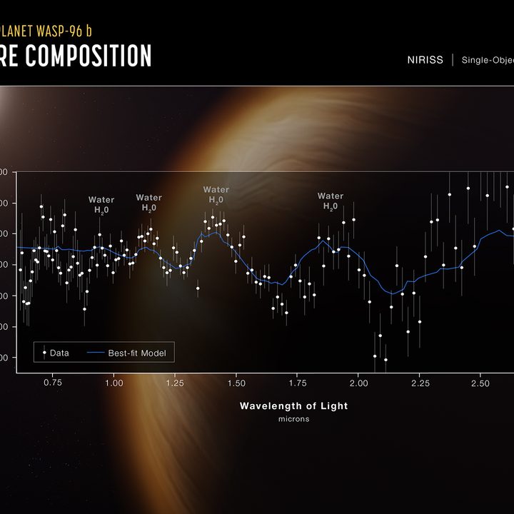A chart demonstrating the atmospheric composition of Hot Gas Giant Exoplanet WASP-96b.