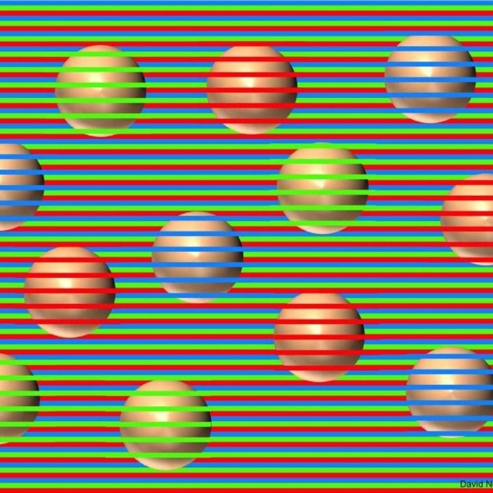 an optical illusion that tricks your brain into seeing false colors