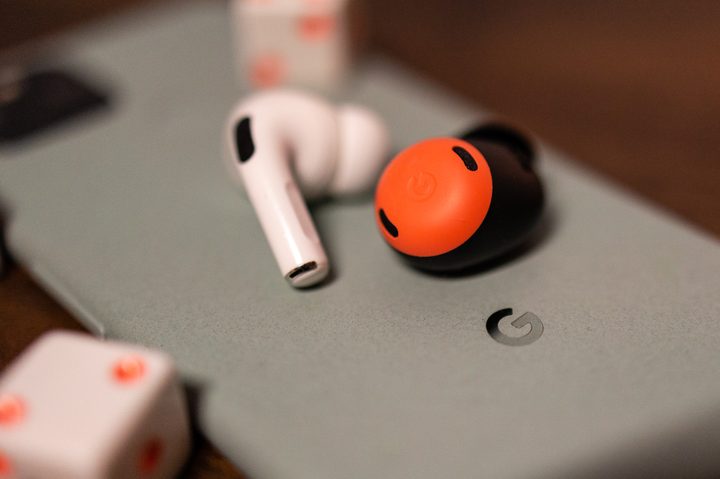 Pixel Buds Pro and an AirPod Pro.
