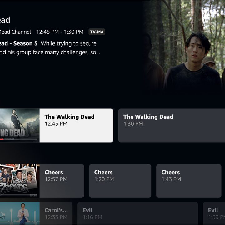 Prime Video app screenshots on Fire TV.