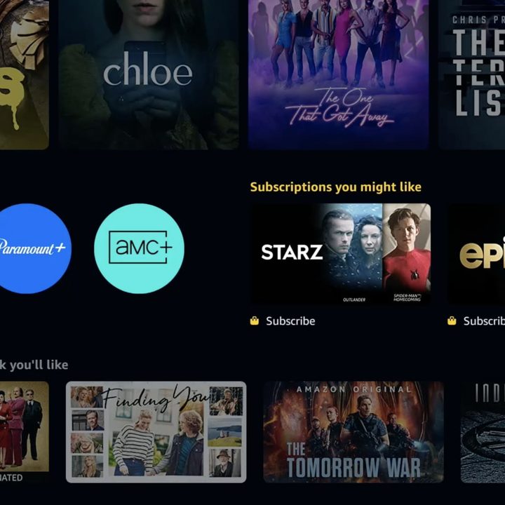 Prime Video app screenshots on Fire TV.