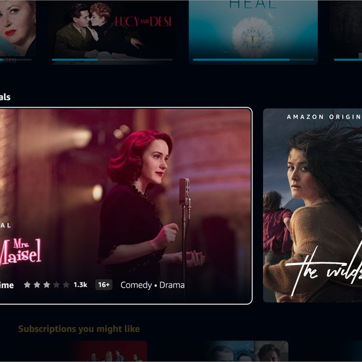 Prime Video app screenshots on Fire TV.