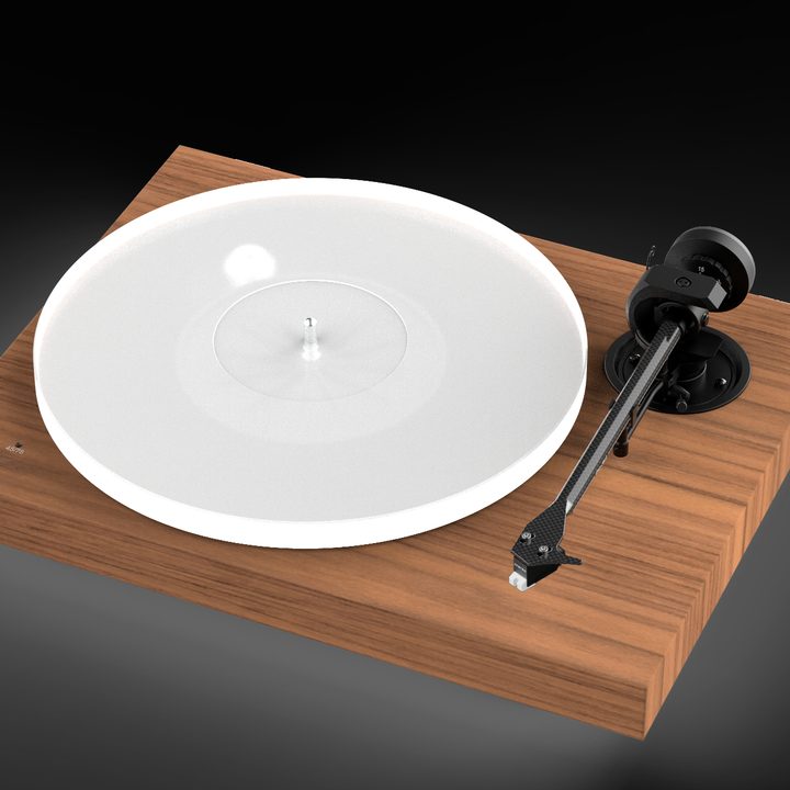 The Pro-Ject X1 B turntable in walnut.