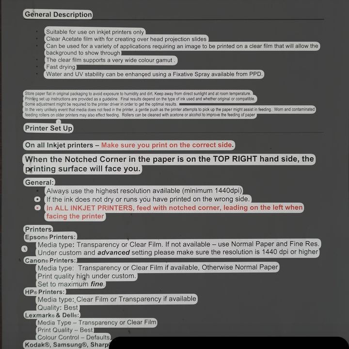 Samsung Camera app's extract text feature showing text highlighted in a document and various options.