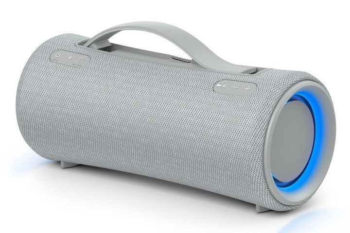 Sony XG300 speaker seen with handle in raised position.
