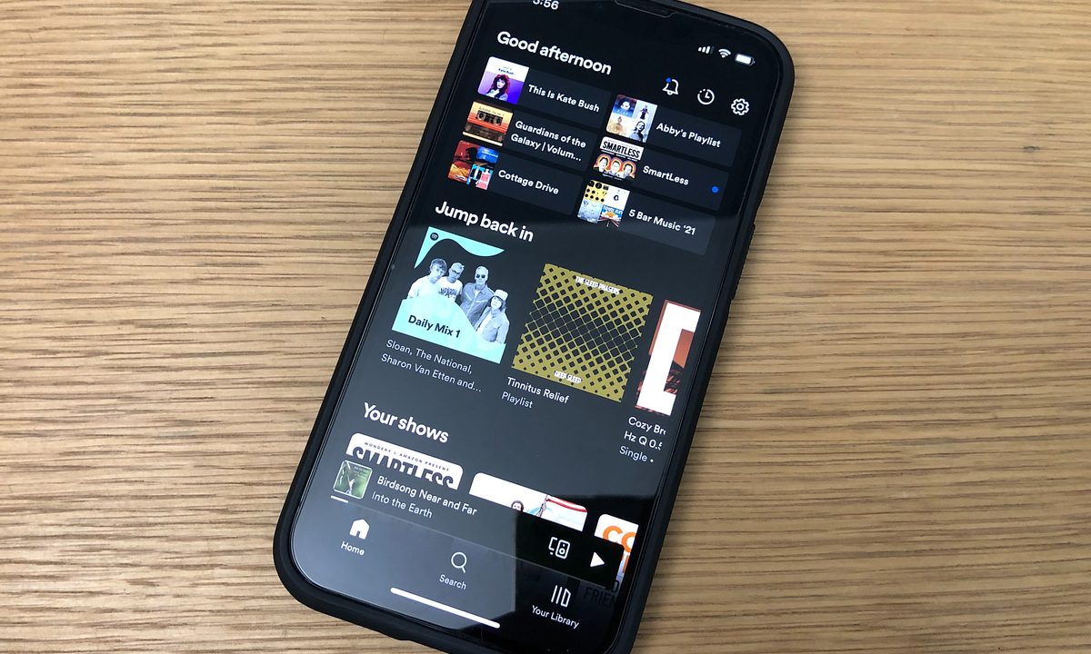 Spotify app library screen.