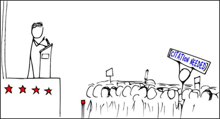 a single-pane comic from xkcd about Wikipedia citaions