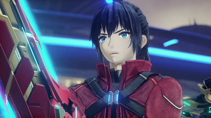 A character in Xenoblade Chronicles 3 looks ahead.