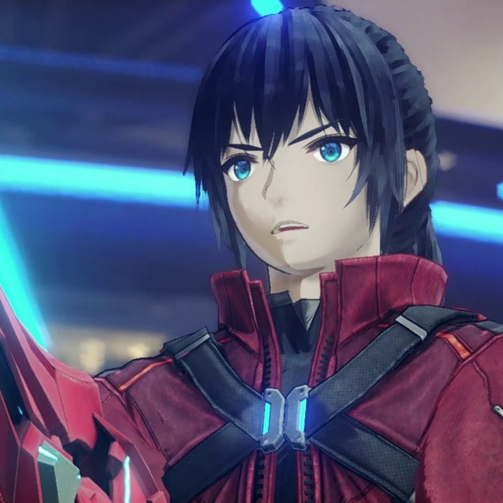 A character in Xenoblade Chronicles 3 looks ahead.
