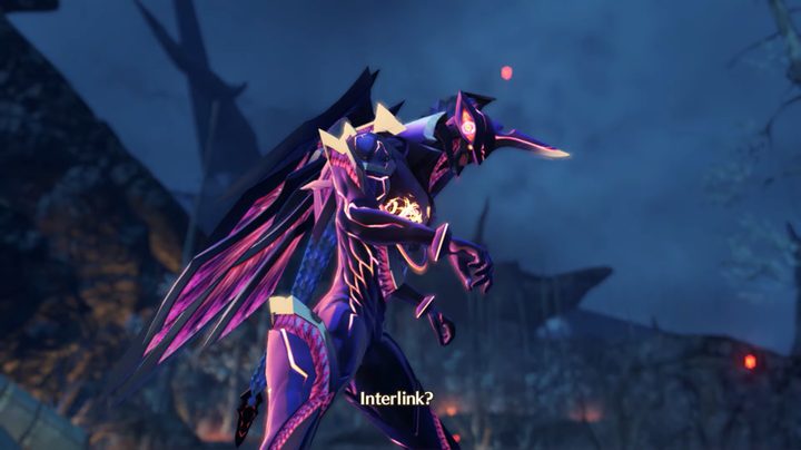 A big purple monster saying interlink.