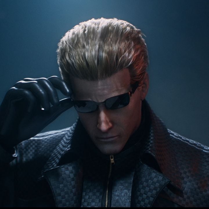 Albert Wesker takes his glasses off in Dead by Daylight.