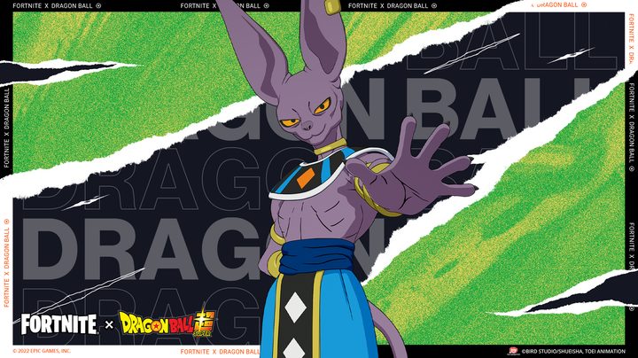 Beerus from Dragon Ball in Fortnite.