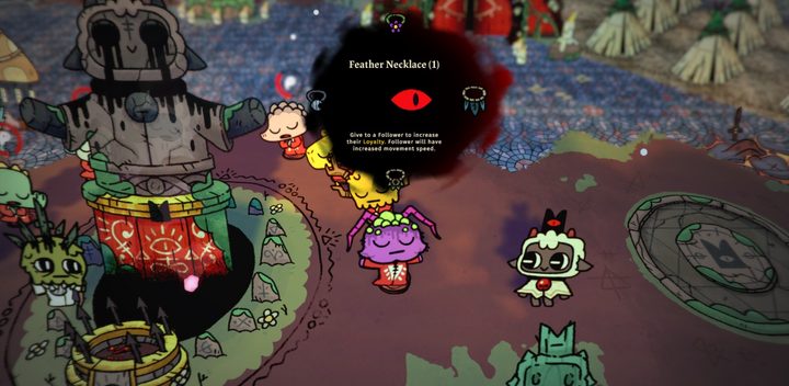 A player giving a gift in Cult of the Lamb.