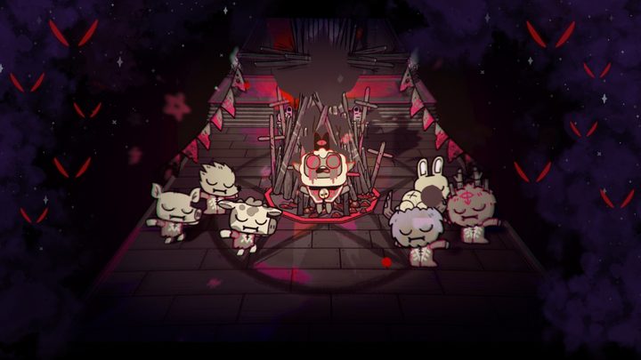 Cult of the Lamb player performing a ritual.