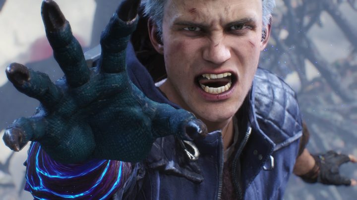 Nero reaching out his Devil Bringer arm.