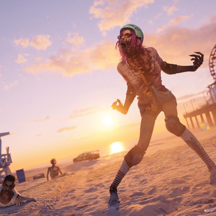 A screamer yells on a beach in Dead Island 2.