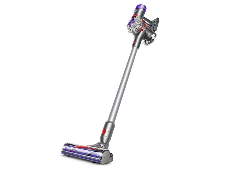 The Dyson V7 Advanced Cordless Vacuum Cleaner standing upright, on a white background.